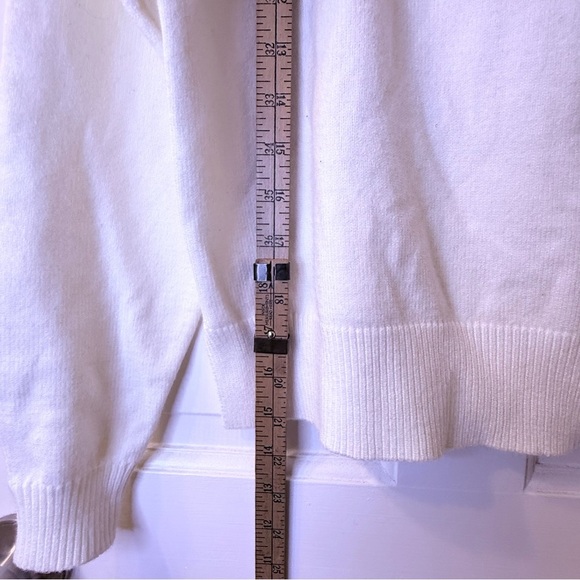32 Degrees Cozy White and Red Crew Neck Sweater - Picture 9 of 10